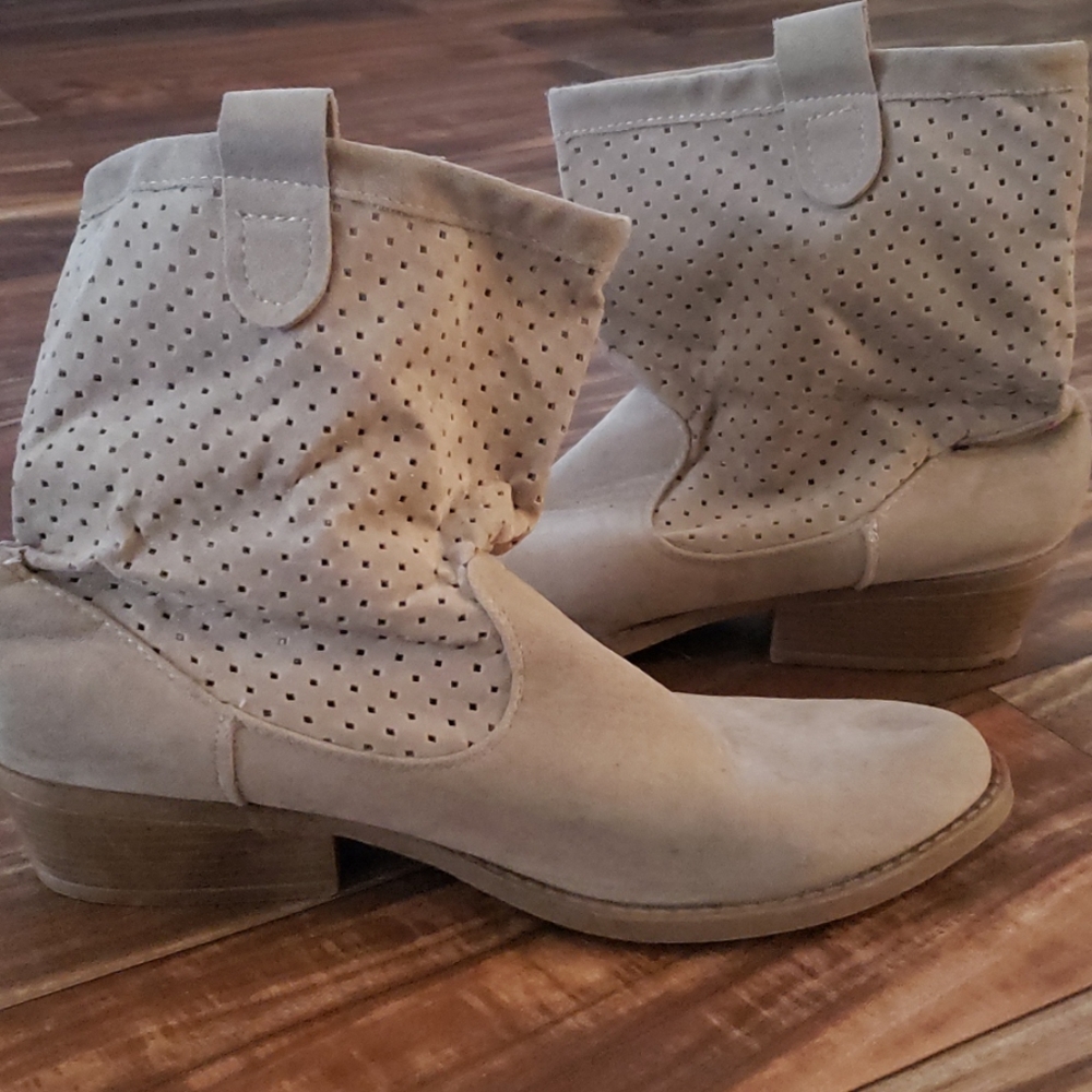 Beige ankle boots